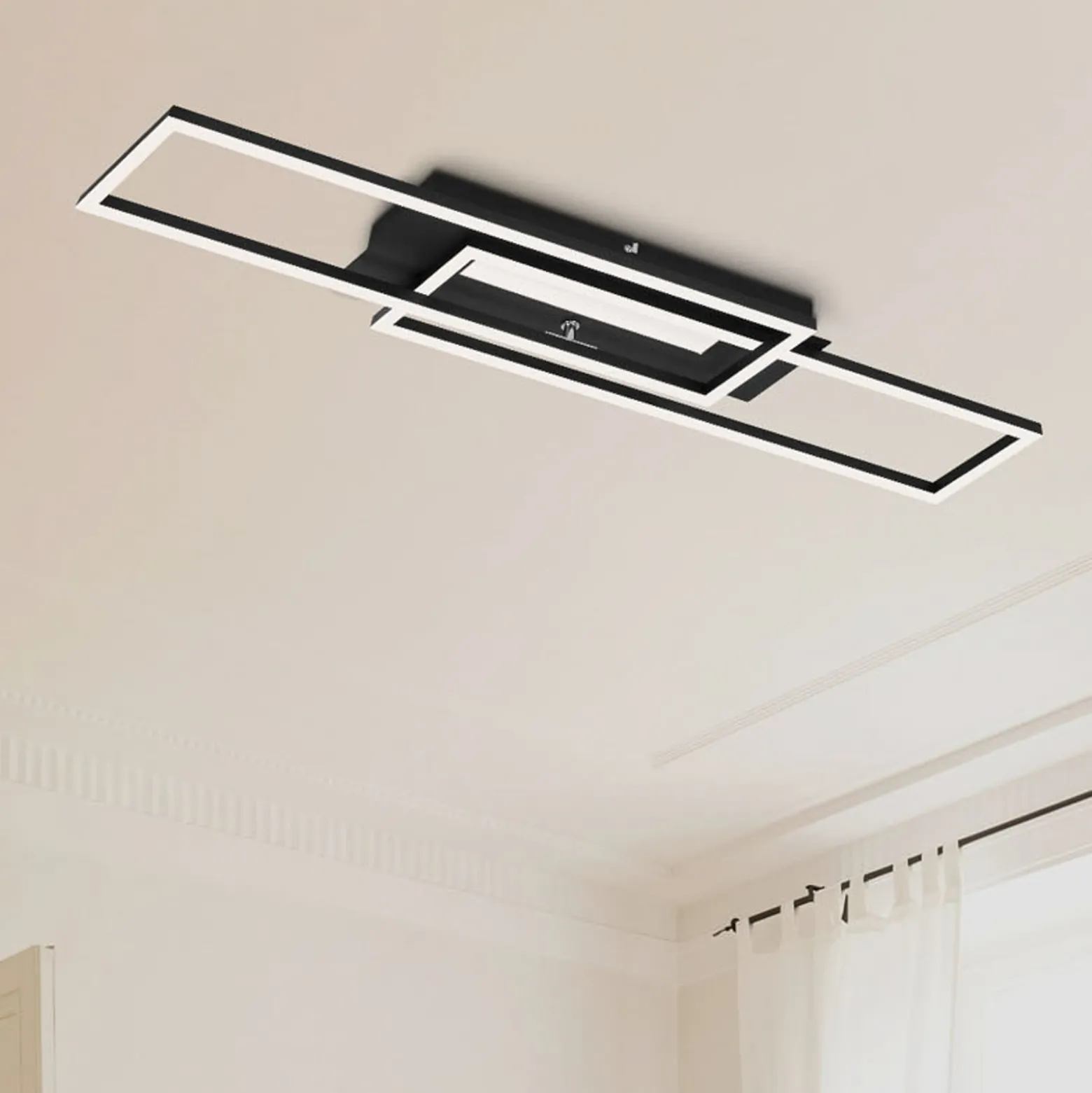 LED-Deckenleuchte Frame Mid, 3.000 K, schwarz