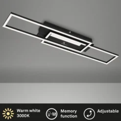 LED-Deckenleuchte Frame Mid, 3.000 K, schwarz