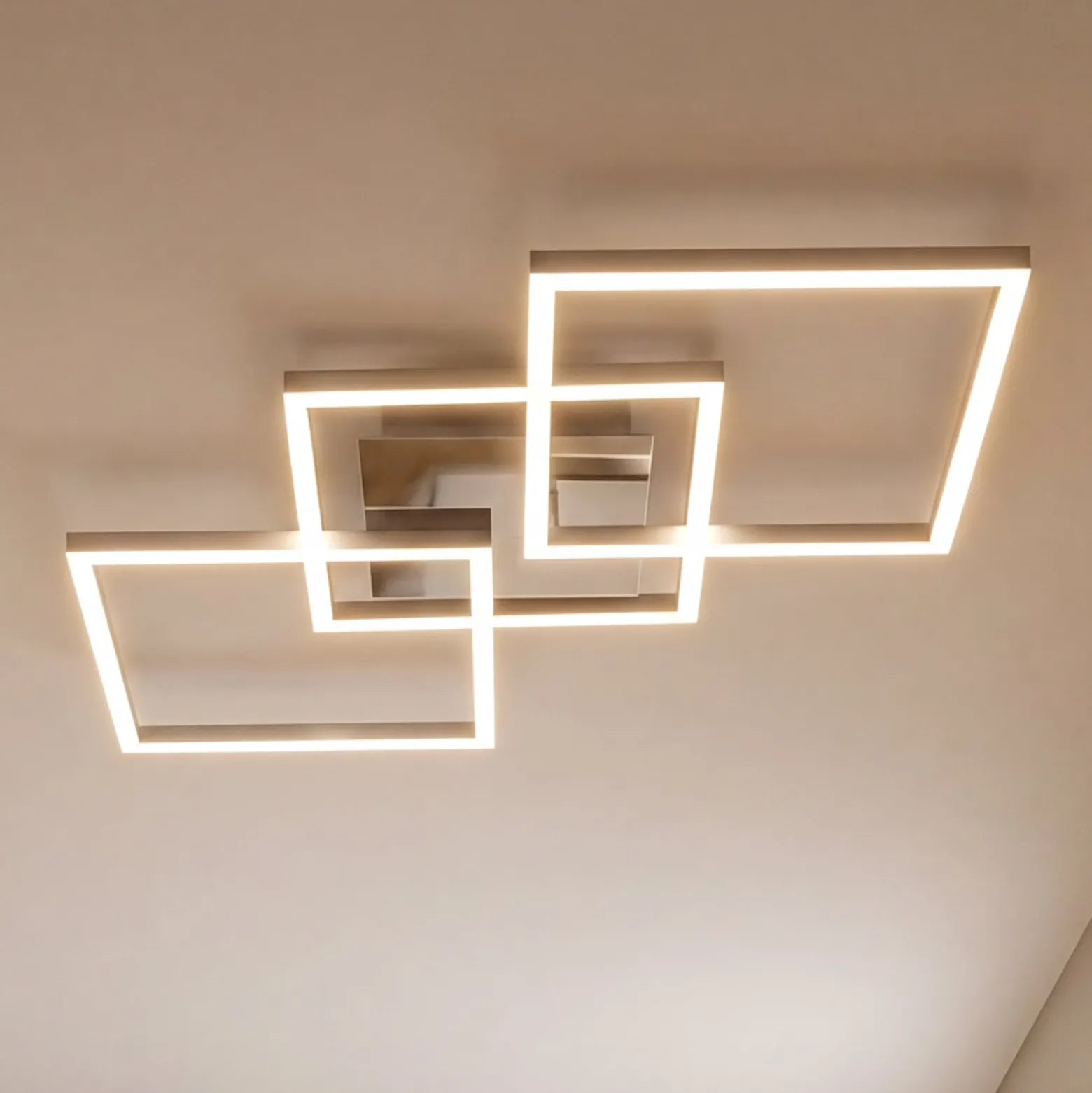 LED-Deckenleuchte Frame step-dim chrom-alu 76x37cm