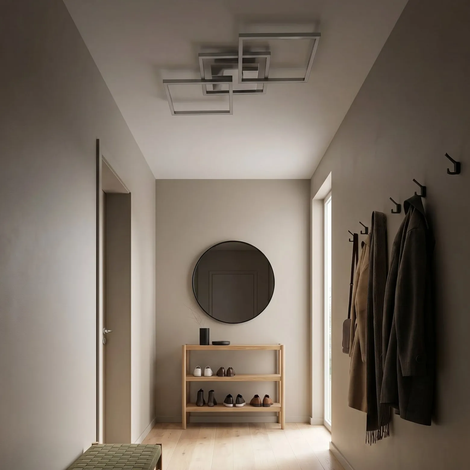 LED-Deckenleuchte Frame step-dim chrom-alu 76x37cm