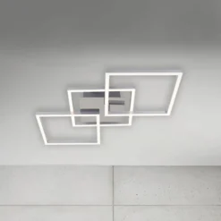 LED-Deckenleuchte Frame step-dim chrom-alu 76x37cm