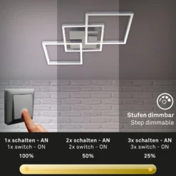 LED-Deckenleuchte Frame step-dim chrom-alu 76x37cm