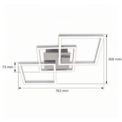 LED-Deckenleuchte Frame step-dim chrom-alu 76x37cm