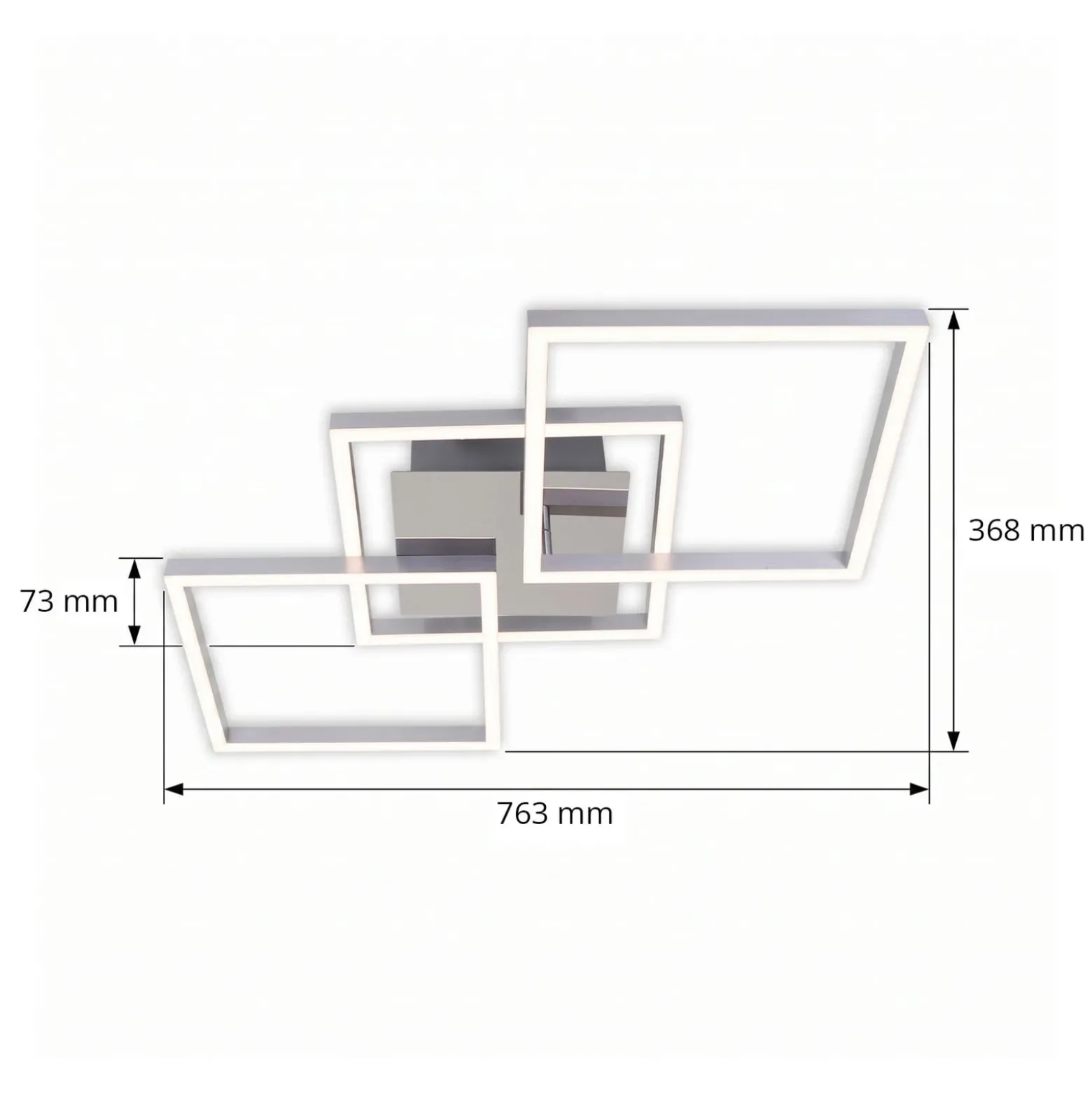 LED-Deckenleuchte Frame step-dim chrom-alu 76x37cm