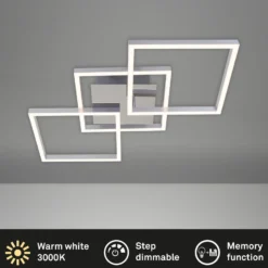 LED-Deckenleuchte Frame step-dim chrom-alu 76x37cm