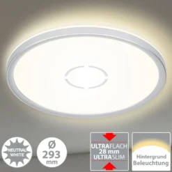 LED-Deckenleuchte Free, Ø 29 cm, silber