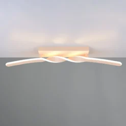 LED-Deckenleuchte Ginko, sand, Metall, Länge 79 cm