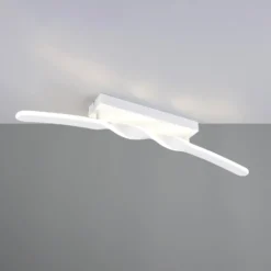 LED-Deckenleuchte Ginko, weiß matt, Metall, Länge 79 cm