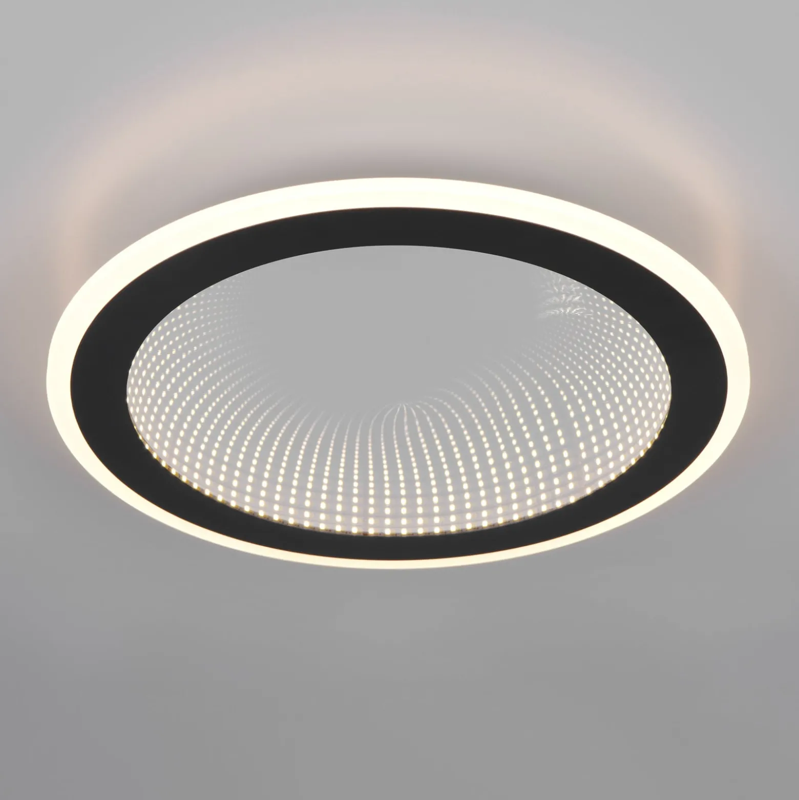 LED-Deckenleuchte Glace, schwarz, CCT, dimmbar, Metall