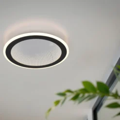 LED-Deckenleuchte Glace, schwarz, CCT, dimmbar, Metall