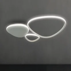 LED-Deckenleuchte Helix, silberfarben, Länge 62 cm, Metall