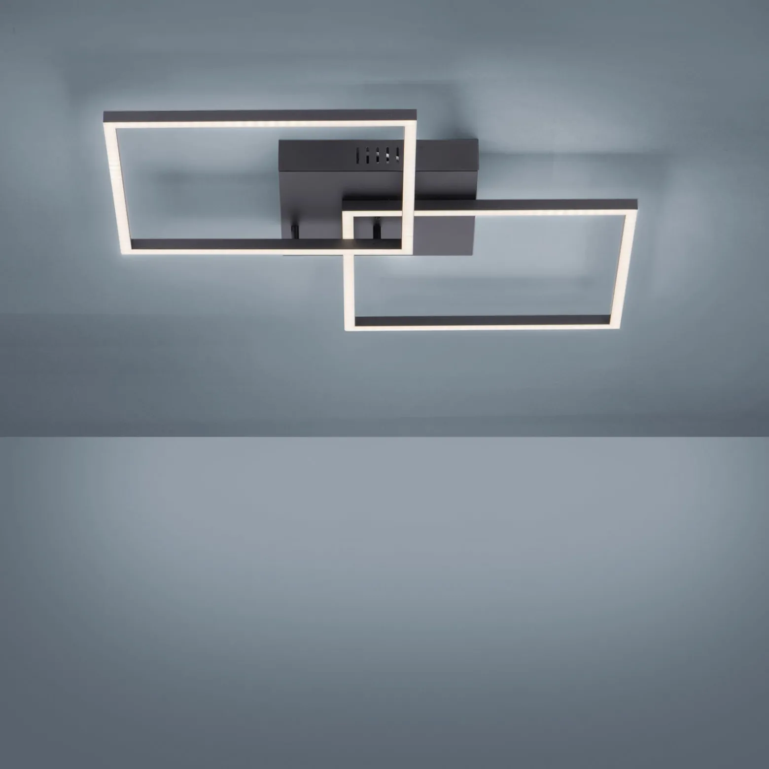 LED-Deckenleuchte Iven, dim, schwarz, 53x53cm