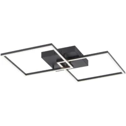 LED-Deckenleuchte Iven, dim, schwarz, 53x53cm
