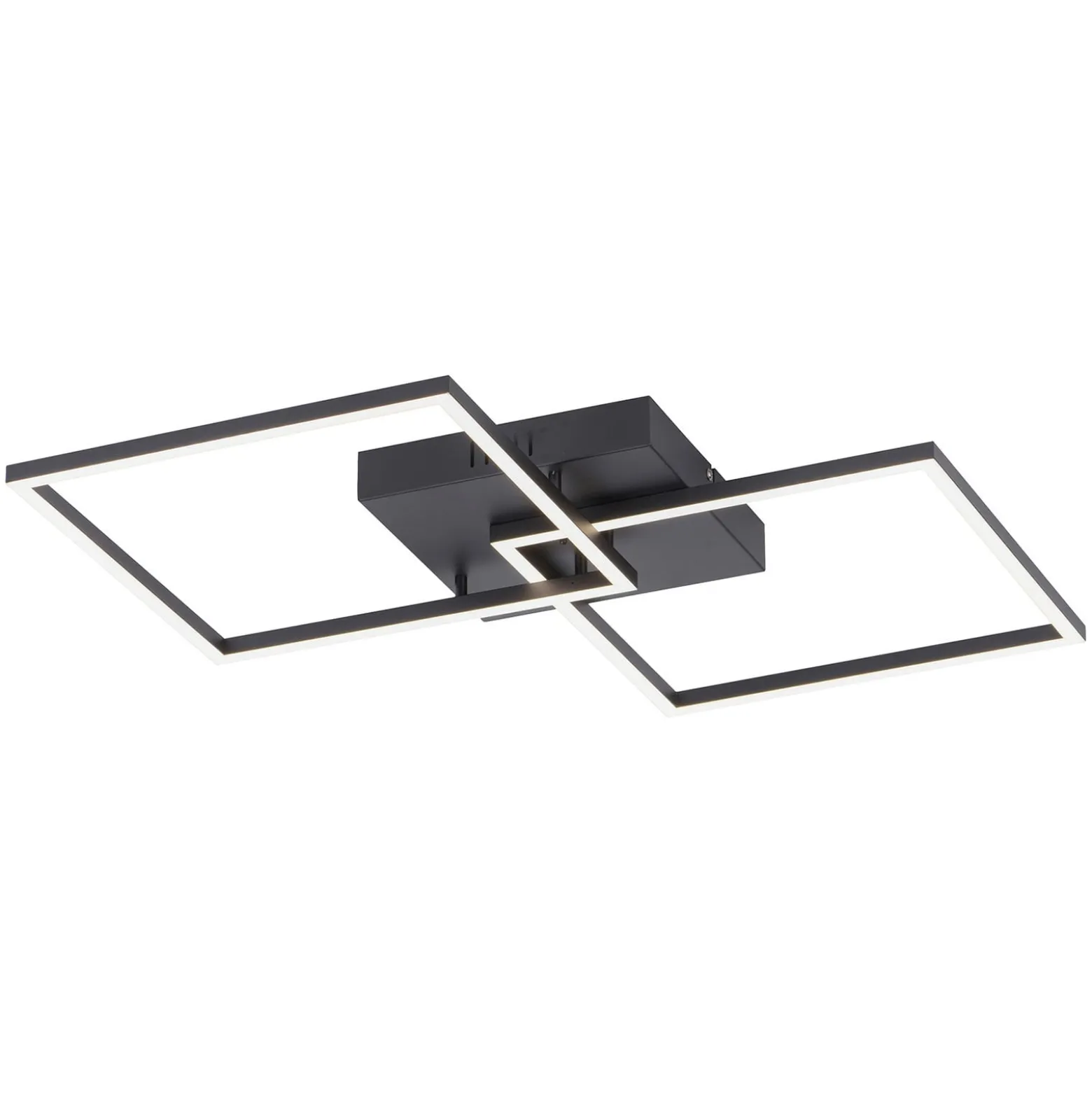 LED-Deckenleuchte Iven, dim, schwarz, 53x53cm