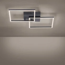 LED-Deckenleuchte Iven, dim, schwarz, 53x53cm