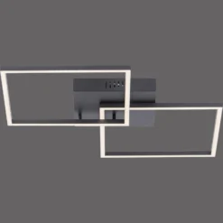 LED-Deckenleuchte Iven, dim, schwarz, 53x53cm