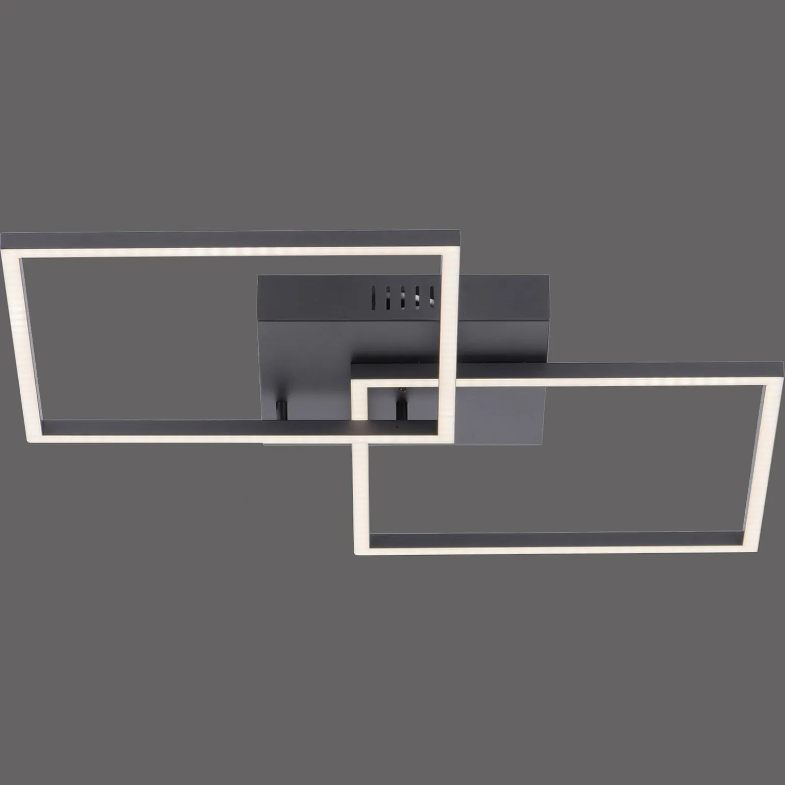 LED-Deckenleuchte Iven, dim, schwarz, 53x53cm