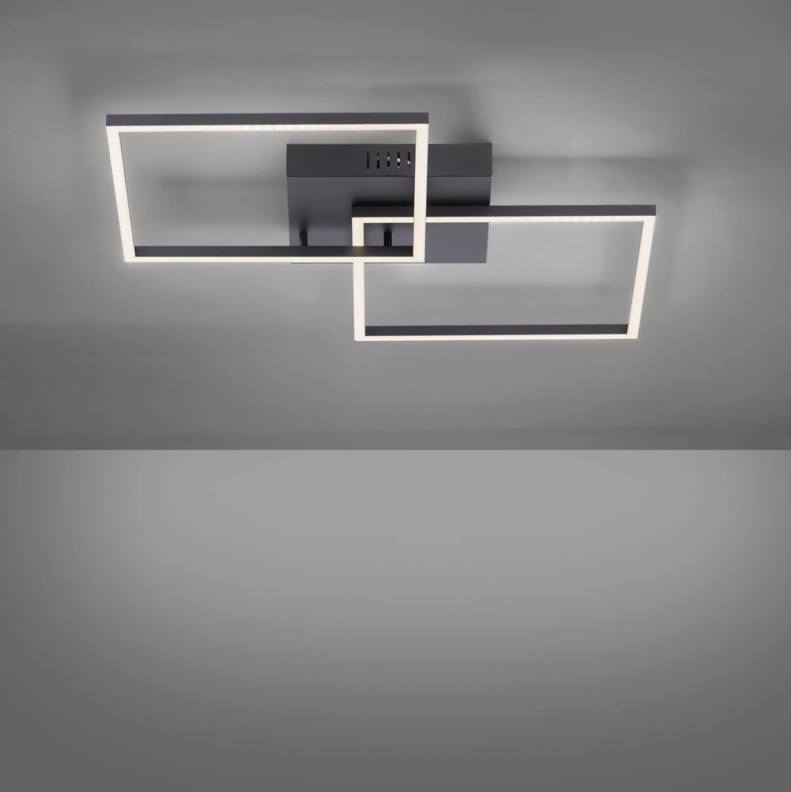 LED-Deckenleuchte Iven, dim, schwarz, 53x53cm
