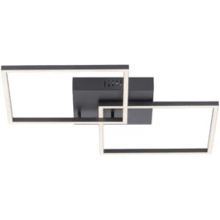 LED-Deckenleuchte Iven, dim, schwarz, 53x53cm