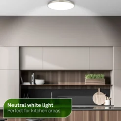 LED-Deckenleuchte Kaida nickel matt, Ø 30 cm, EEK A, 4.000 K