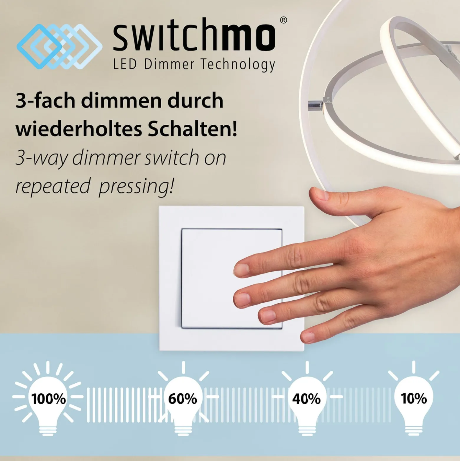 LED-Deckenleuchte Kari, dimmbar Switchmo, Ø 51cm