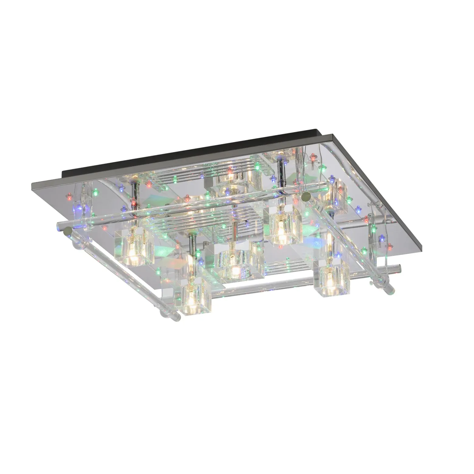 LED-Deckenleuchte Kemal 2.0, chrom mit RGB