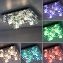 LED-Deckenleuchte Kemal 2.0, chrom mit RGB