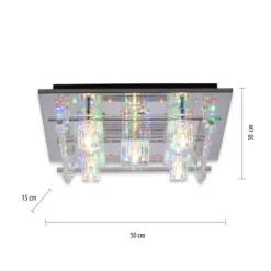 LED-Deckenleuchte Kemal 2.0, chrom mit RGB