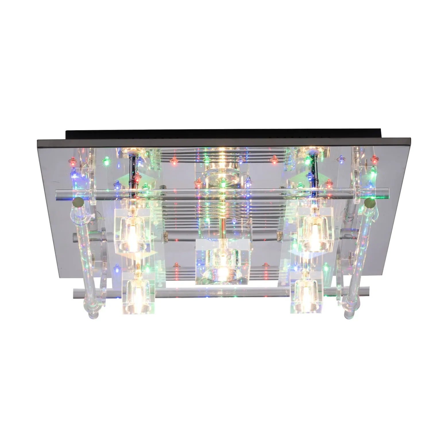 LED-Deckenleuchte Kemal 2.0, chrom mit RGB