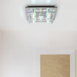 LED-Deckenleuchte Kemal 2.0, chrom mit RGB