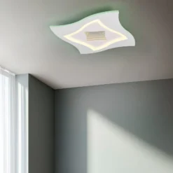 LED-Deckenleuchte Klint, Länge 50 cm, weiß matt, Metall RGBW