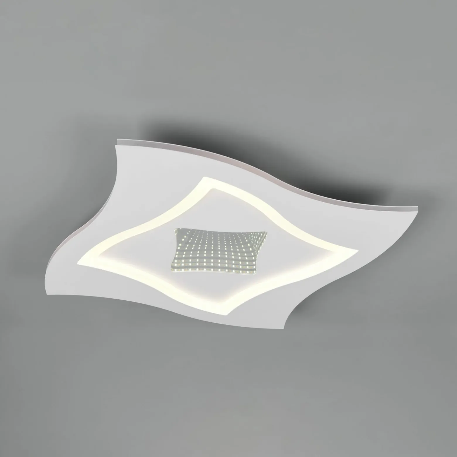LED-Deckenleuchte Klint, Länge 50 cm, weiß matt, Metall RGBW