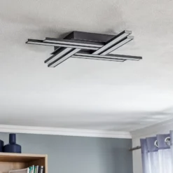 LED-Deckenleuchte Largo achtflammig schwarz