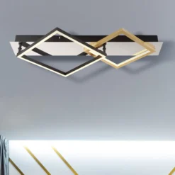 LED-Deckenleuchte Lesina, 2-flg., goldfarben/schwarz, Alu