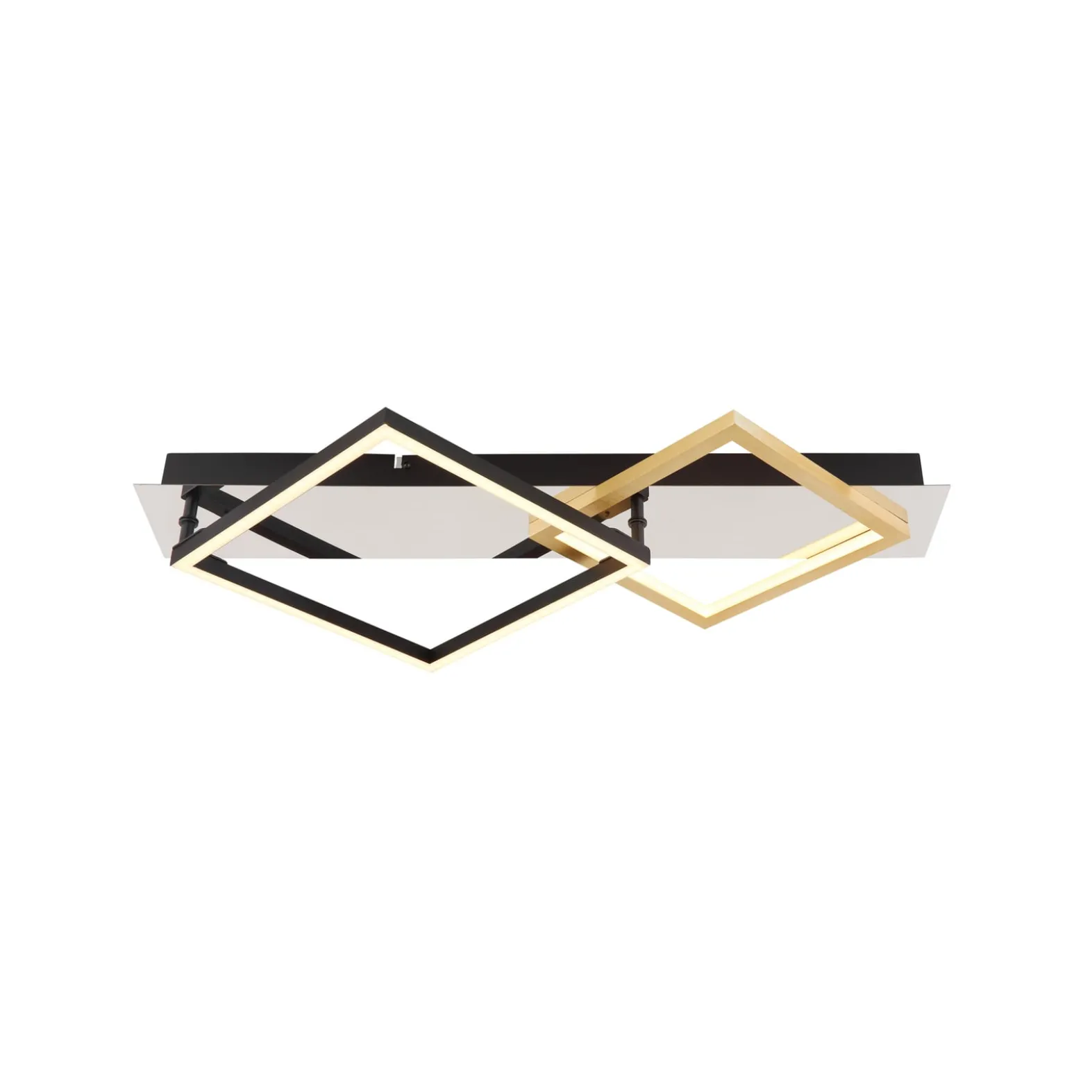 LED-Deckenleuchte Lesina, 2-flg., goldfarben/schwarz, Alu