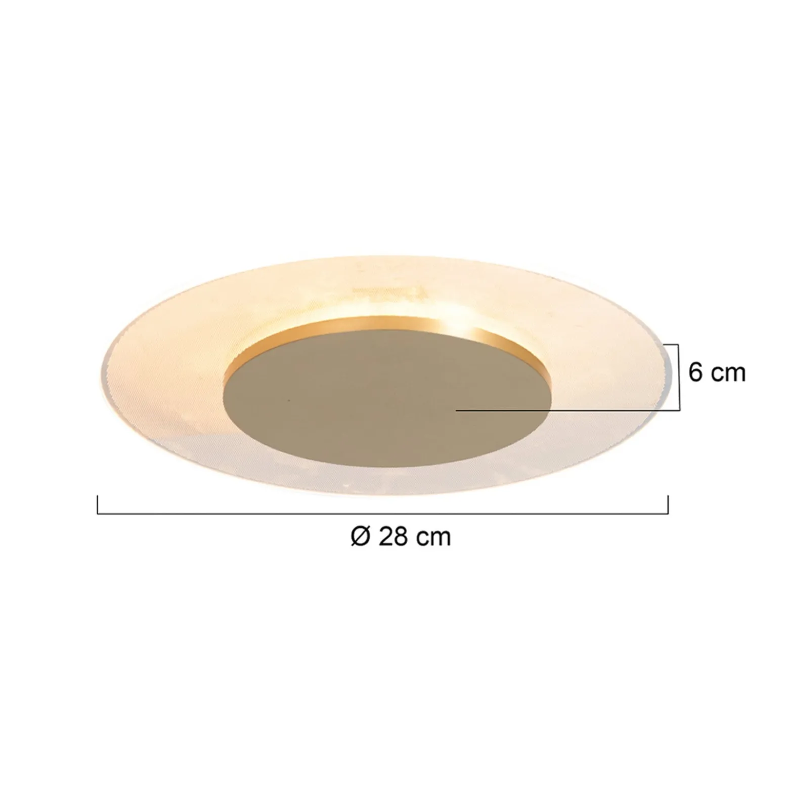 LED-Deckenleuchte Lido, goldfarben, Ø 28 cm