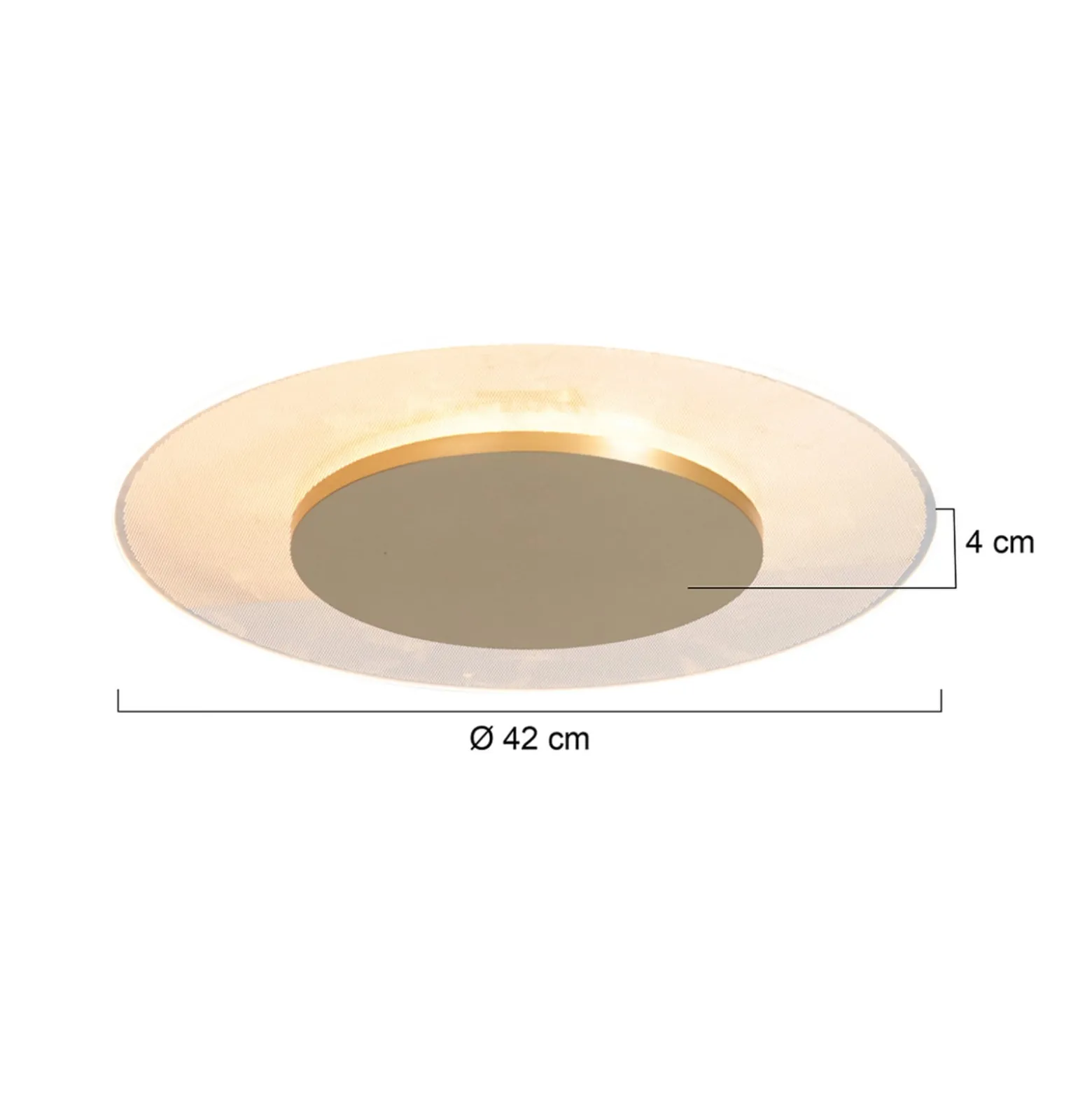 LED-Deckenleuchte Lido, goldfarben, Ø 42 cm