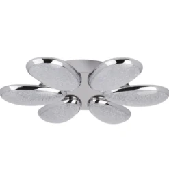 LED-Deckenleuchte Lori, 6-flg., 52 cm, chrom/gefrostet, Glas