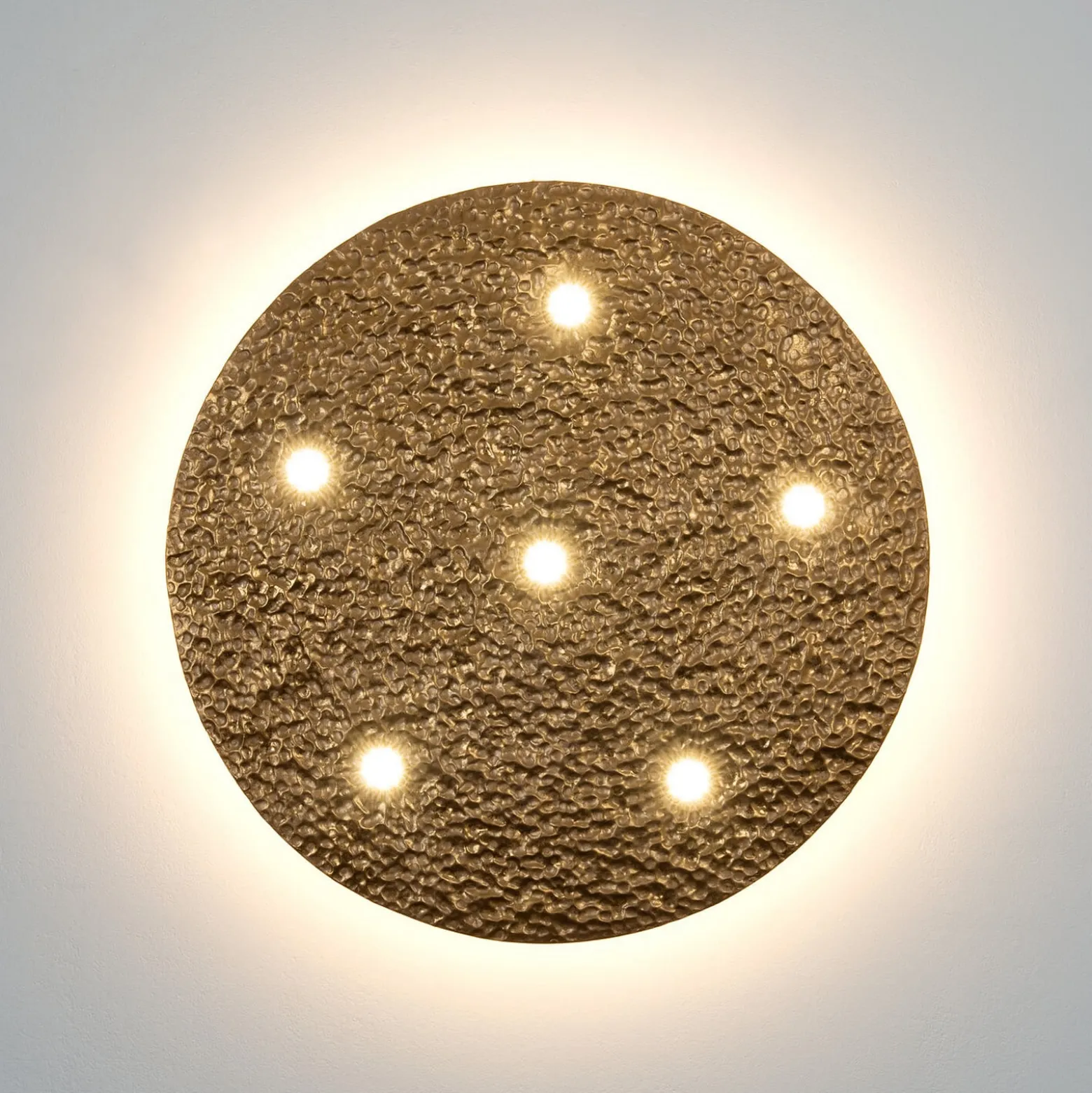 LED-Deckenleuchte LUNADORIA, goldfarben, Ø 60 cm, Metall dim