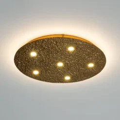 LED-Deckenleuchte LUNADORIA, goldfarben, Ø 60 cm, Metall dim