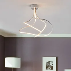 LED-Deckenleuchte Lungo alu, Höhe 42 cm