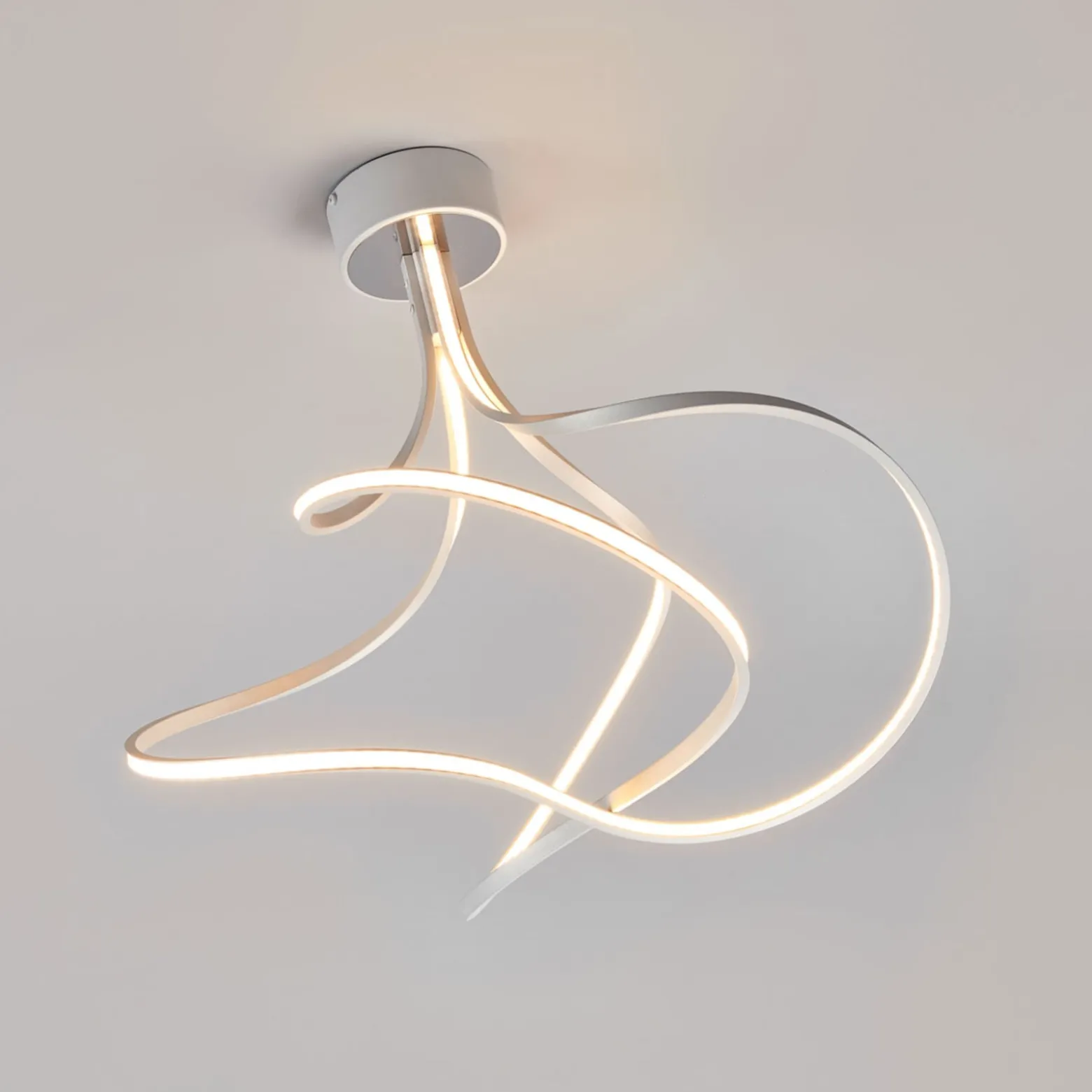 LED-Deckenleuchte Lungo alu, Höhe 42 cm