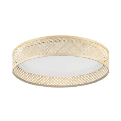 LED-Deckenleuchte Luppineria Bambusgeflecht Ø 38cm