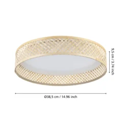 LED-Deckenleuchte Luppineria Bambusgeflecht Ø 38cm