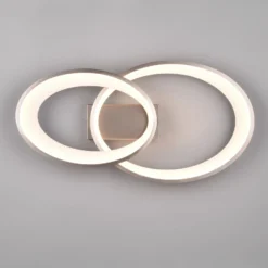 LED-Deckenleuchte Malaga mit 2 Ringen, nickel matt