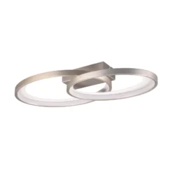 LED-Deckenleuchte Malaga mit 2 Ringen, nickel matt