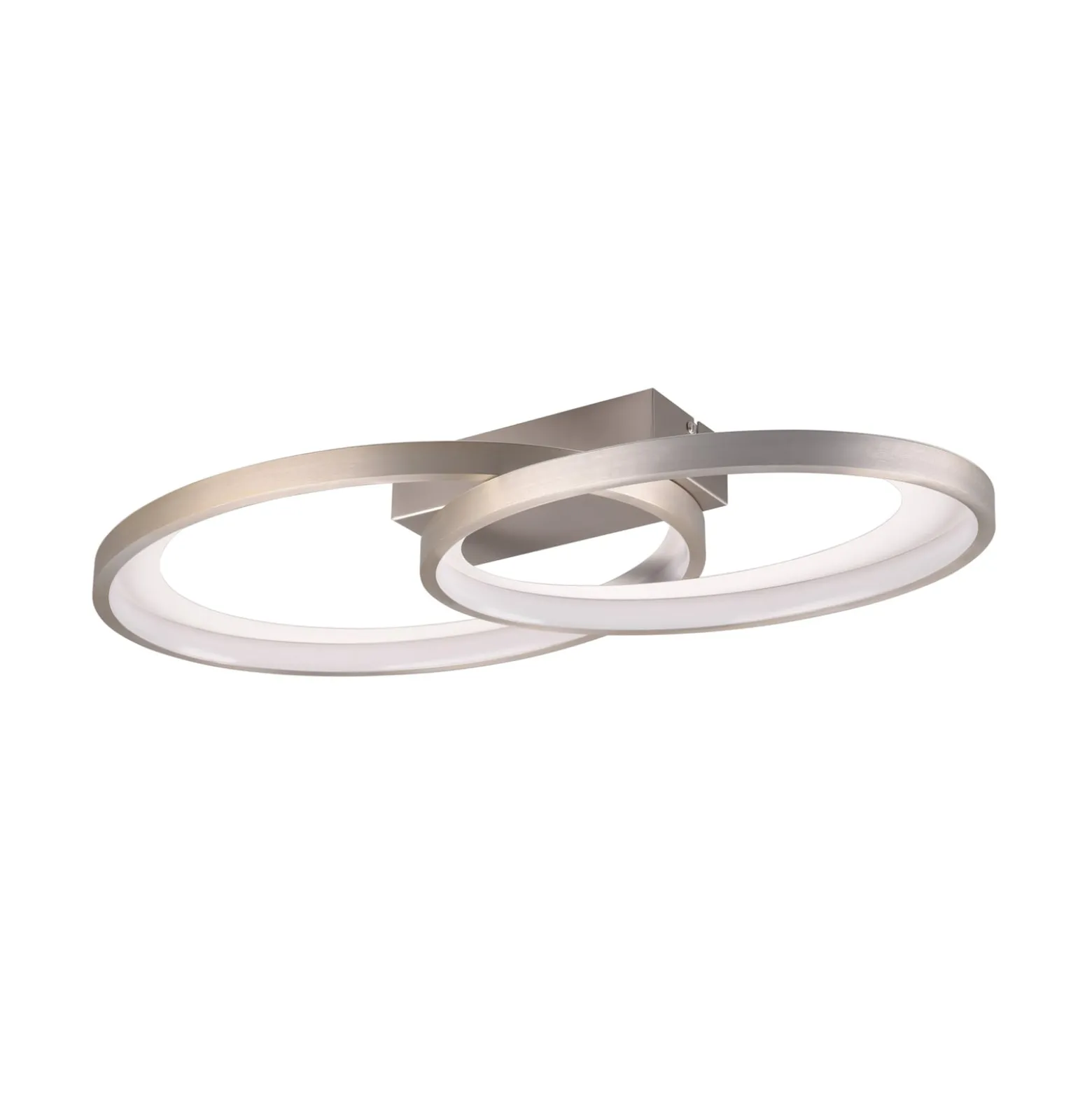 LED-Deckenleuchte Malaga mit 2 Ringen, nickel matt