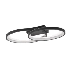 LED-Deckenleuchte Malaga mit 2 Ringen, schwarz