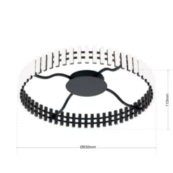 LED-Deckenleuchte Mansion, schwarz-weiß Ø 63 cm