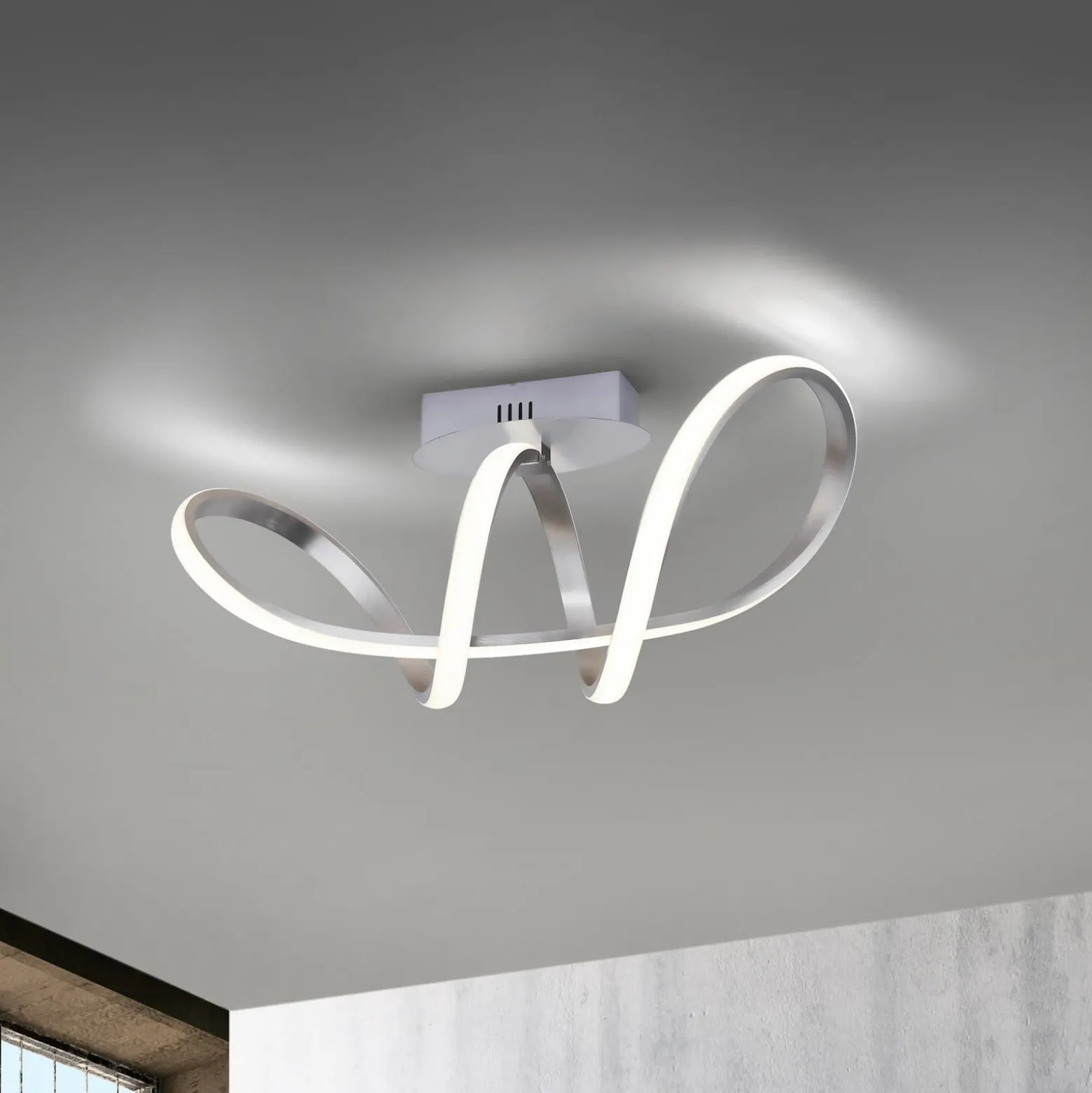 LED-Deckenleuchte Maria, dimmbar, aluminium